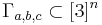 \Gamma_{a,b,c} \subset [3]^n